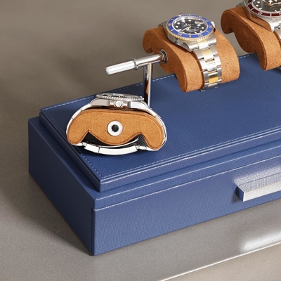 ROTHWELL Luxury Watch Display Case για 4 ρολόγια ️ Δερμάτινο κουτί ρολογιού με ακρυλικό κάλυμμα και αφαιρούμενο διαφάνειο σε μαξιλάρια
