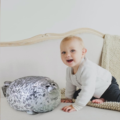 MerryXD Chubby Blob Seal μαξιλάρι, γεμάτο βαμβάκι Plush Animal Toy Cute Ocean Medium ((17.6 ίντσες)