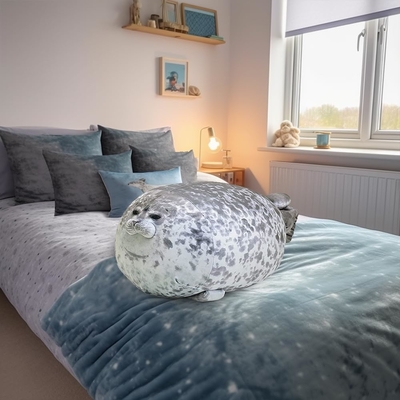 MerryXD Chubby Blob Seal μαξιλάρι, γεμάτο βαμβάκι Plush Animal Toy Cute Ocean Medium ((17.6 ίντσες)