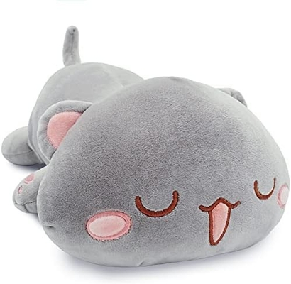 Onsoyours Cute Kitten Plush Toy 25.5 &quot;Εμπλουτισμένο ζώο κατοικίδιο Kitty Soft Anime Cat Μεγάλο Plush μαξιλάρι για παιδιά (Λευκό Α, 25.5