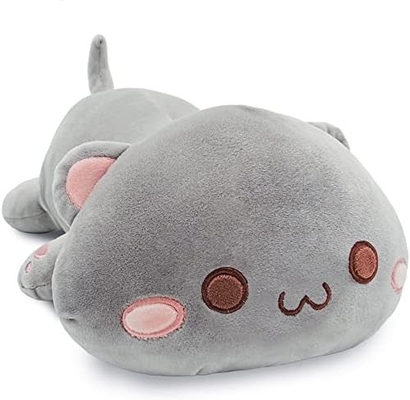 Onsoyours Cute Kitten Plush Toy 25.5 &quot;Εμπλουτισμένο ζώο κατοικίδιο Kitty Soft Anime Cat Μεγάλο Plush μαξιλάρι για παιδιά (Λευκό Α, 25.5