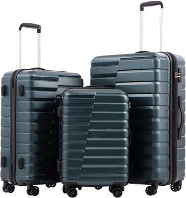 Βαλίτσα PC ABS TSA αποσκευές 3 κομμάτια Set Lock Spinner Carry on (Teal μπλε)