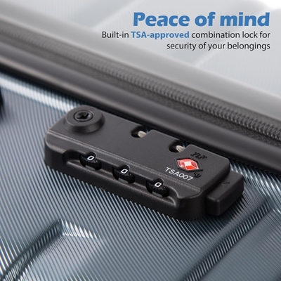 Βαλίτσα PC ABS TSA αποσκευές 3 κομμάτια Set Lock Spinner Carry on (Teal μπλε)