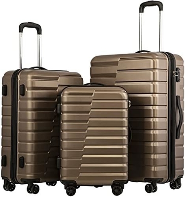 Βαλίτσα PC ABS TSA αποσκευές 3 κομμάτια Set Lock Spinner Carry on (Teal μπλε)