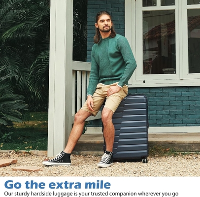 Βαλίτσα PC ABS TSA αποσκευές 3 κομμάτια Set Lock Spinner Carry on (Teal μπλε)