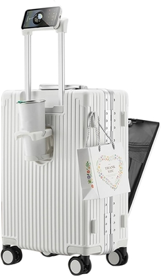 20in Aluminium Frame Hardside Spinner Wheel Luggage, Ενσωματωμένη κλειδαριά TSA Να μεταφέρετε στην βαλίτσα, με κάλυμμα ποτηριού &amp; USB Port