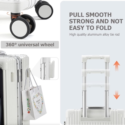 20in Aluminium Frame Hardside Spinner Wheel Luggage, Ενσωματωμένη κλειδαριά TSA Να μεταφέρετε στην βαλίτσα, με κάλυμμα ποτηριού &amp; USB Port
