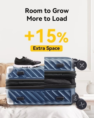 Μεταφορά αποσκευών 22x14x9 Αεροπορική εταιρεία Εγκρίθηκε - 35L Πολυκαρβονικό επεκτάσιμη βαλίτσα σκληρού κέλυφου με τροχούς περιστροφής
