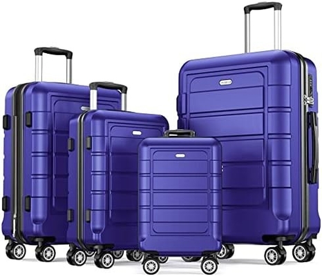 Συγκροτήματα αποσκευών Επεκτάσιμα PC+ABS Ανθεκτική βαλίτσα Διπλές ρόδες TSA Lock 3pcs Κόκκινο κρασί