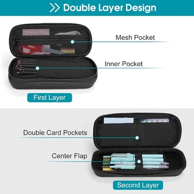 ProCase Πένα Κεφάλαιο μολύβι, 2 στρώματα EVA Zipper μολύβι κουτί τσάντα μεγάλης χωρητικότητας αποθήκευση χαρτονομισμάτων οργανωτής για το σχολείο