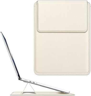 Κεφάλαιο φορητού υπολογιστή MacBook Air 13.6M3 M2 A3113 A2681/MacBook Pro 14 A2992-PU Δερμάτινο λεπτό κάλυμμα τσάντας με λειτουργία στερέωσης, καφέ