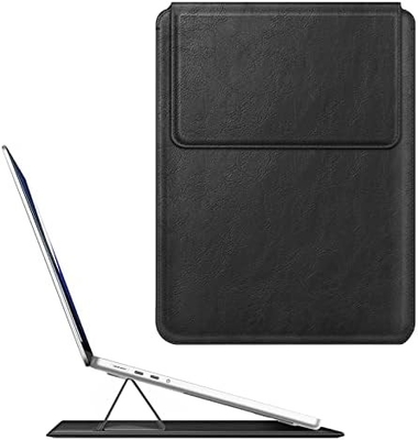 Κεφάλαιο φορητού υπολογιστή MacBook Air 13.6M3 M2 A3113 A2681/MacBook Pro 14 A2992-PU Δερμάτινο λεπτό κάλυμμα τσάντας με λειτουργία στερέωσης, καφέ