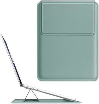 Κεφάλαιο φορητού υπολογιστή MacBook Air 13.6M3 M2 A3113 A2681/MacBook Pro 14 A2992-PU Δερμάτινο λεπτό κάλυμμα τσάντας με λειτουργία στερέωσης, καφέ