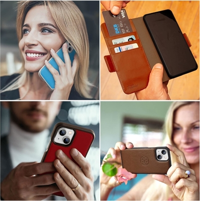 iPhone 13 Πορτοφόλι / 2 σε 1 θήκη και αποσυναρμολογήσιμο vegan δερμάτινο σύνολο, συμβατό με το MagSafe, προστατευμένο από RFID