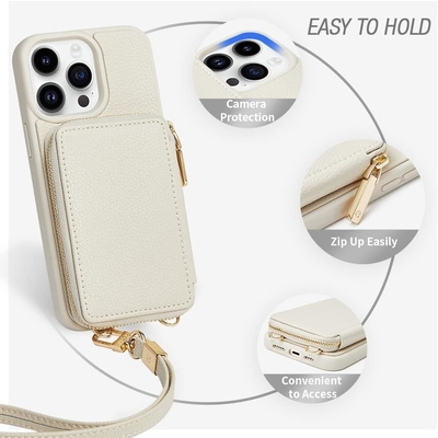 iPhone 12 Pro/iPhone 12 πορτοφόλι με θήκη, βαλίτσα με φερμουάρ, βραχιόλι, θήκη πορτοφόλι με προστασία RFID -