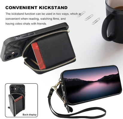 iPhone 12/12 Pro crossbody τσάντα, RFID προστατευμένο PU δερμάτινο λουρί στήριγμα με κάρτα slot Split τσάντα καρπό λουρί lanyard