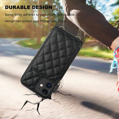 iPhone 12/12 Pro crossbody τσάντα, RFID προστατευμένο PU δερμάτινο λουρί στήριγμα με κάρτα slot Split τσάντα καρπό λουρί lanyard