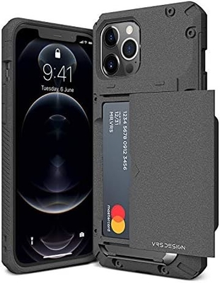 Για το iPhone 12 Pro Max με [4 κάρτες]Πρεμιόμιμο στερεό πιστωτικό κάρτα slot πορτοφόλι για το iPhone 12 Pro Max 6,7 ιντσών