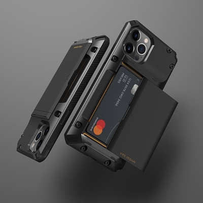 Για το iPhone 12 Pro Max με [4 κάρτες]Πρεμιόμιμο στερεό πιστωτικό κάρτα slot πορτοφόλι για το iPhone 12 Pro Max 6,7 ιντσών
