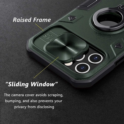 Κεφάλαιο iPhone 12 Pro Max με κάμερα κάλυψη &amp; Kickstand, Υπηρεσία Στρατιωτικής Βαθμού Προστασία Μπλούζα,