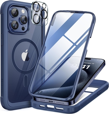 Μαγνητική θήκη για iPhone 12 Pro Max Πλήρο σώμα Ενσωματωμένος προστατευτής οθόνης από γυαλί & προστατευτής κάμερας