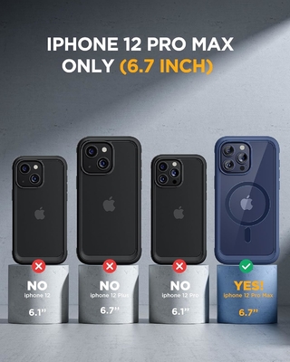 Μαγνητική θήκη για iPhone 12 Pro Max Πλήρο σώμα Ενσωματωμένος προστατευτής οθόνης από γυαλί & προστατευτής κάμερας