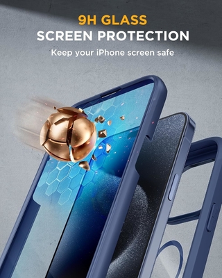 Μαγνητική θήκη για iPhone 12 Pro Max Πλήρο σώμα Ενσωματωμένος προστατευτής οθόνης από γυαλί & προστατευτής κάμερας