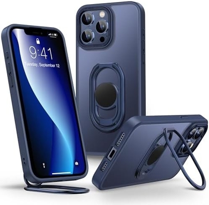 Ασπίδες για το iPhone 12 Pro Max Κεφάλαιο με Στάδιο, Κεφάλαιο τηλεφώνου Διαφανές με Κρατητή Διπλού Δαχτυλιδιού