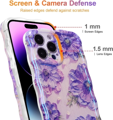 iPhone 12 Pro Max, πολύχρωμη ελαιογραφία, λαμπερό μοτίβο λέιζερ, χαριτωμένη κυματοειδή άκρη, εξαιρετική θήκη τηλεφώνου