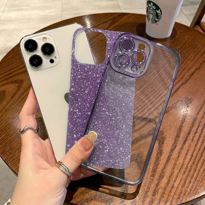 Διαφανές σχεδιασμό θήκης iPhone 12 Pro Max, ενσωματωμένο λάμψη πολυτελή γυαλιστερό χαρτί, pop και όμορφο