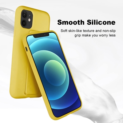 Σιλικόνη Kickstand Κεφάλαιο συμβατό με το iPhone 11 περίπτωση ((6.1 in) κάθετη και οριζόντια Stand Hand Strap Metal Kickstand