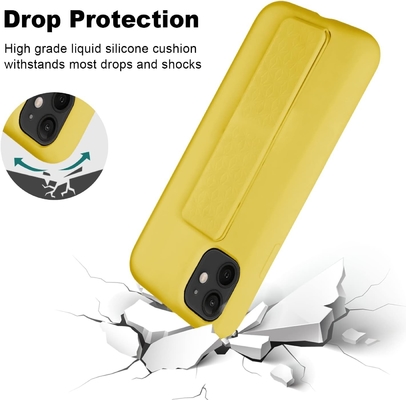 Σιλικόνη Kickstand Κεφάλαιο συμβατό με το iPhone 11 περίπτωση ((6.1 in) κάθετη και οριζόντια Stand Hand Strap Metal Kickstand