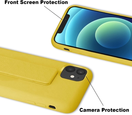 Σιλικόνη Kickstand Κεφάλαιο συμβατό με το iPhone 11 περίπτωση ((6.1 in) κάθετη και οριζόντια Stand Hand Strap Metal Kickstand