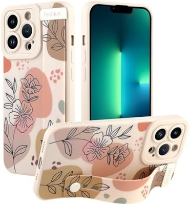 iPhone 12 Pro Max Σιλικόνη Κουτί με ιμάντα για γυναίκες Κορίτσια Γλυκά λουλούδια
