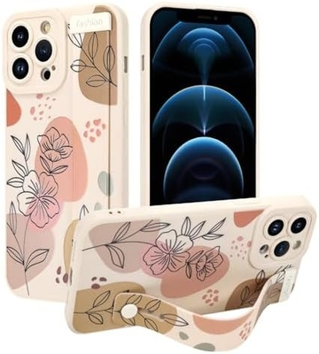 iPhone 12 Pro Max Σιλικόνη Κουτί με ιμάντα για γυναίκες Κορίτσια Γλυκά λουλούδια