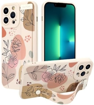 iPhone 12 Pro Max Σιλικόνη Κουτί με ιμάντα για γυναίκες Κορίτσια Γλυκά λουλούδια