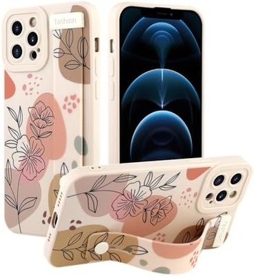 iPhone 12 Pro Max Σιλικόνη Κουτί με ιμάντα για γυναίκες Κορίτσια Γλυκά λουλούδια