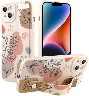 iPhone 12 Pro Max Σιλικόνη Κουτί με ιμάντα για γυναίκες Κορίτσια Γλυκά λουλούδια