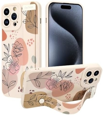iPhone 12 Pro Max Σιλικόνη Κουτί με ιμάντα για γυναίκες Κορίτσια Γλυκά λουλούδια