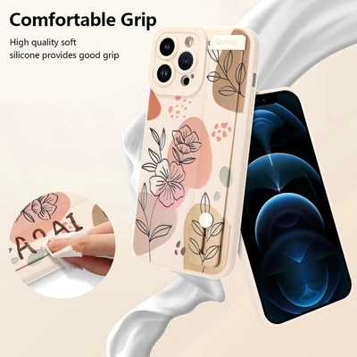 iPhone 12 Pro Max Σιλικόνη Κουτί με ιμάντα για γυναίκες Κορίτσια Γλυκά λουλούδια