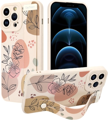 iPhone 12 Pro Max Σιλικόνη Κουτί με ιμάντα για γυναίκες Κορίτσια Γλυκά λουλούδια