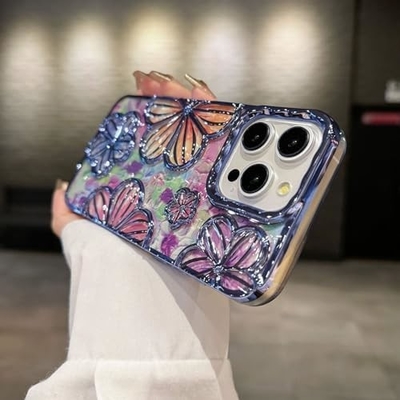 iPhone 12 Pro Max Κεφάλαιο 6.7 ίντσες,Καθαρή 3D Φλούδα Κεφάλαιο Τηλεφώνου για Γυναίκες Κορίτσια πολυτελή επικάλυψη Φλωρά Κεφάλαιο Κάλυψη αισθητική
