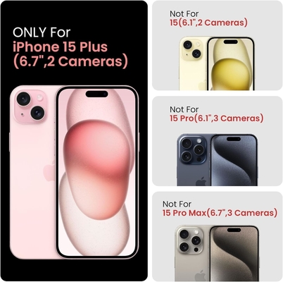 [5 σε 1 για iphone 15 Plus Κουτί,με 2 πακέτα προστατευτικό οθόνης + 2 πακέτα προστατευτικό φακού κάμερας,βαρύ-καθήκοντα ανθεκτικό