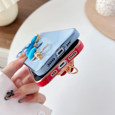 για το iPhone 12 Pro Max Κεφάλαιο,Cute Plating Love Heart Wrist Strap Chain Bracelet Soft συμβατό με