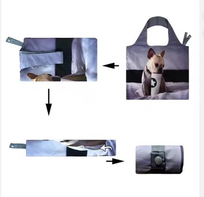 Χονδρικός πώληση RPET ανακυκλωμένου πολυεστέρα ανθεκτικές μεγάλες αγορές επαναχρησιμοποιήσιμες τσάντες τροφίμων