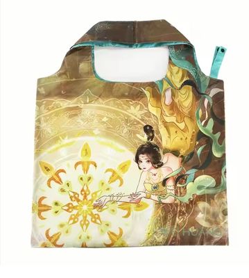 Χονδρικός πώληση RPET ανακυκλωμένου πολυεστέρα ανθεκτικές μεγάλες αγορές επαναχρησιμοποιήσιμες τσάντες τροφίμων