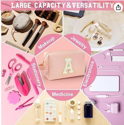 Προσωποποιημένο Νεσεσέρ Μακιγιάζ με Λαβή, Κομψό Νεσεσέρ Καλλυντικών με Εσωτερική Τσέπη με Φερμουάρ, για Κορίτσια 8 9 10 11 12 13 14 Ετών, Δώρα Αποφοίτησης για Έφηβες Γυναίκες Δασκάλες