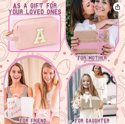 Προσωποποιημένο Νεσεσέρ Μακιγιάζ με Λαβή, Κομψό Νεσεσέρ Καλλυντικών με Εσωτερική Τσέπη με Φερμουάρ, για Κορίτσια 8 9 10 11 12 13 14 Ετών, Δώρα Αποφοίτησης για Έφηβες Γυναίκες Δασκάλες