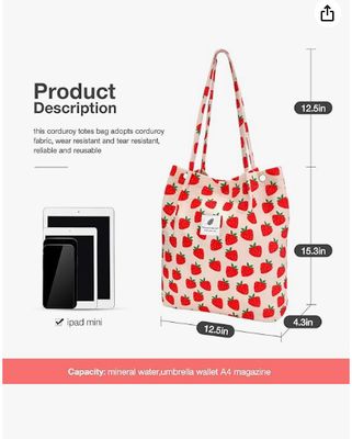 Τσάντα Ώμου για Γυναίκες και Κορίτσια, Μεγάλης Χωρητικότητας, Επαναχρησιμοποιήσιμη από Κορδονέ, για Ψώνια, με Εσωτερική Τσέπη