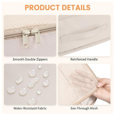 BAGAIL 8 Set Packing Cubes Luggage Packing Organizers for Travel Accessories-Cream